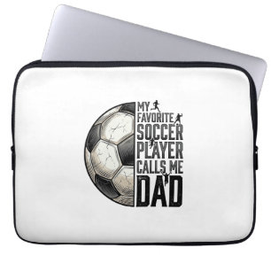 Voetbal Vader Vintage Gravure Citaat Vector Design Laptop Sleeve