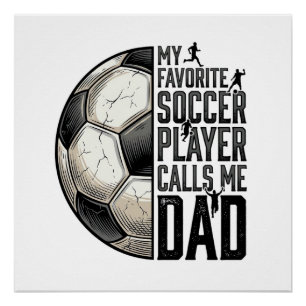 Voetbal Vader Vintage Gravure Citaat Vector Design Perfect Poster