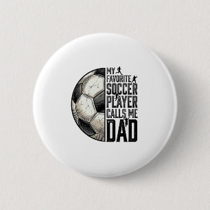 Voetbal Vader Vintage Gravure Citaat Vector Design Ronde Button 5,7 Cm