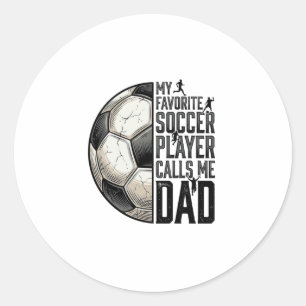 Voetbal Vader Vintage Gravure Citaat Vector Design Ronde Sticker