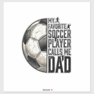 Voetbal Vader Vintage Gravure Citaat Vector Design Sticker