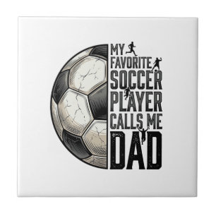 Voetbal Vader Vintage Gravure Citaat Vector Design Tegeltje