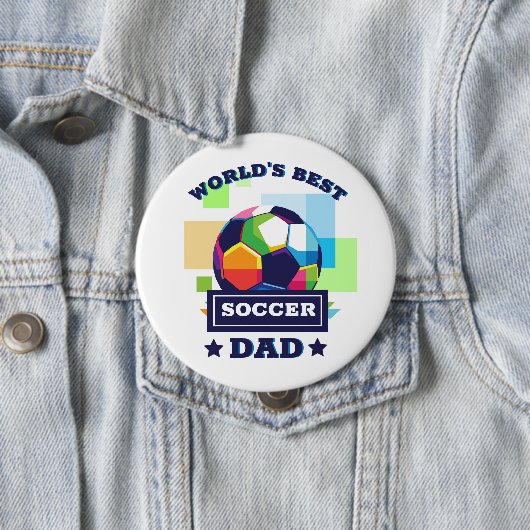 Voetbal vaderdag sport ronde button 4,0 cm (In situ)