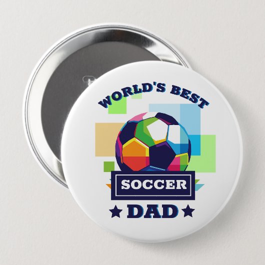 Voetbal vaderdag sport ronde button 4,0 cm (Voorkant /achterkant)