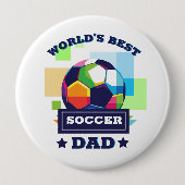 Voetbal vaderdag sport ronde button 4,0 cm (Voorkant)