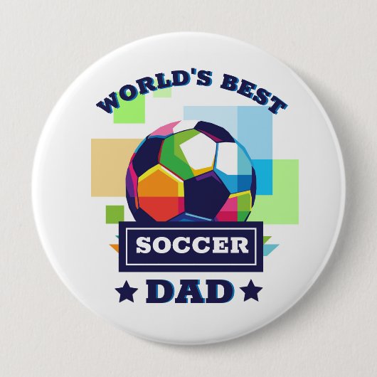 Voetbal vaderdag sport ronde button 4,0 cm (Voorkant)