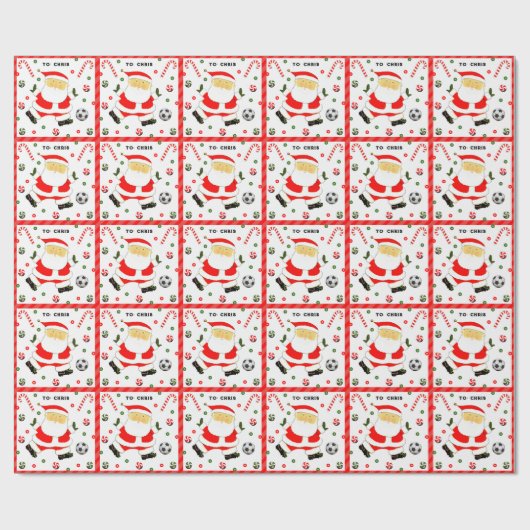 Voetbal Vakantie Cadeaupapier (Vlak)