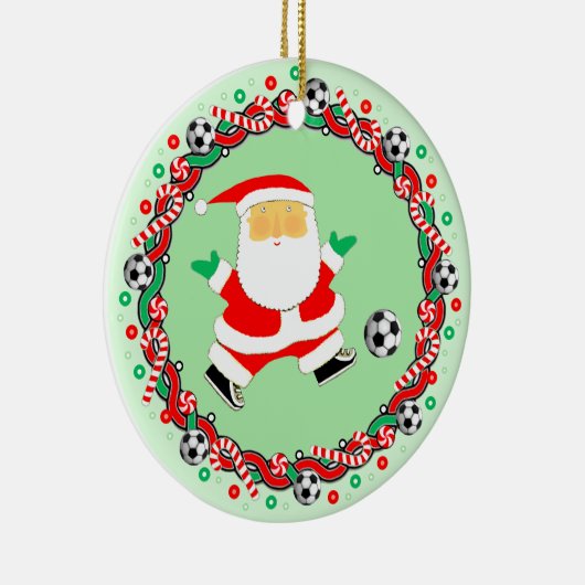 Voetbal Vakantie Gift Keramisch Ornament (Rechts)