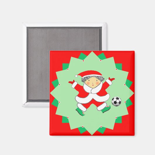 Voetbal Vakantie Gift Stocking Stuffers Magneet (Voorkant / Achterkant)