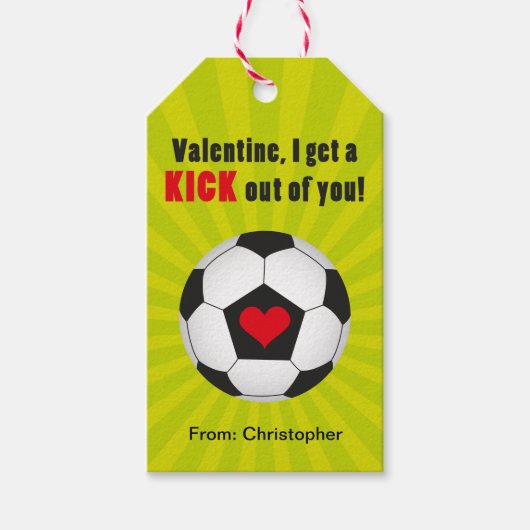 Voetbal Valentijn Gift Label voor kinderen Cadeaulabel (Voorkant)