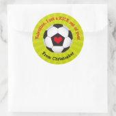 Voetbal Valentijnsdag Ronde Sticker voor kinderen (Tas)