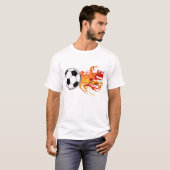 Voetbal van brand t-shirt (Voorkant volledig)