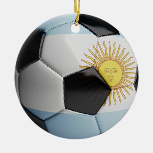 Voetbal van de Argentijnse vlag Keramisch Ornament (Voorkant)