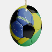 Voetbal van de Braziliaanse vlag Keramisch Ornament (Rechts)