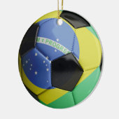 Voetbal van de Braziliaanse vlag Keramisch Ornament (Links)