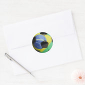 Voetbal van de Braziliaanse vlag Ronde Sticker (Envelop)