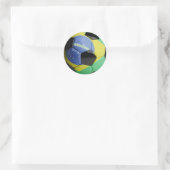 Voetbal van de Braziliaanse vlag Ronde Sticker (Tas)