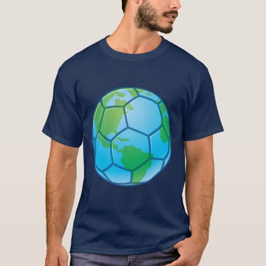 Voetbal van de wereldbeker op aarde t-shirt (Voorkant)