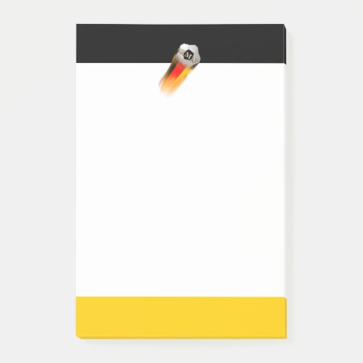 Voetbal van Duitsland op vlag Post-it® Notes (Voorkant)