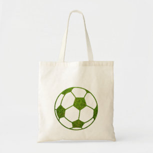 Voetbal van gras tote bag
