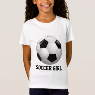 Voetbal van voetbalmeisje t-shirt