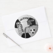 Voetbal van zwarte en witte feestdag ronde sticker (Envelop)