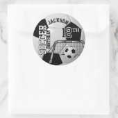 Voetbal van zwarte en witte feestdag ronde sticker (Tas)