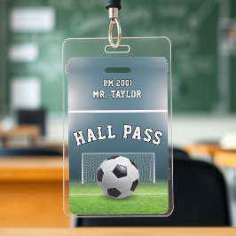 Voetbal Veld Football Coach Gym Klasse Hall Pass Badge