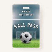 Voetbal Veld Football Coach Gym Klasse Hall Pass Badge (Voorkant)