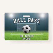 Voetbal Veld Football Coach Gym Klasse Hall Pass Badge (Voorkant)
