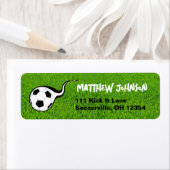 Voetbal veld retour adres labels sport (Insitu)