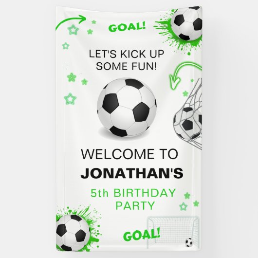Voetbal Verjaardag Achtergrond Spandoek (Verticaal)