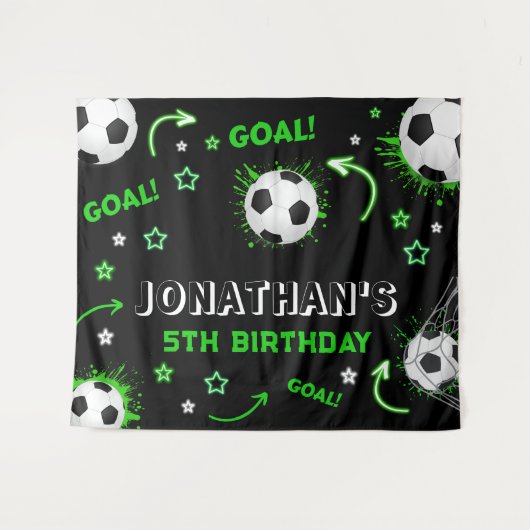 Voetbal Verjaardag Achtergrond Wandkleed (Voorkant (horizontaal))