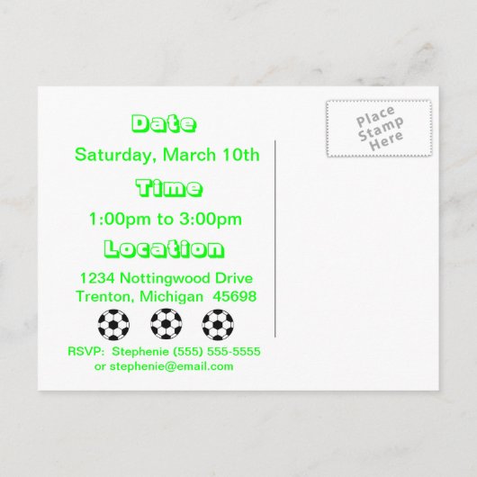 Voetbal Verjaardag Briefkaart (Achterkant)