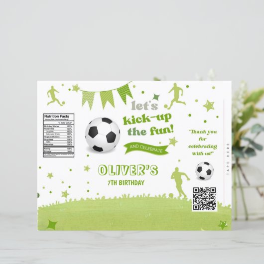 Voetbal Verjaardag Chip Bag Party Treats Loot Bag (Staand voorkant)