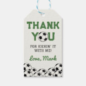 Voetbal verjaardag dank u cadeaulabel (Voorkant)