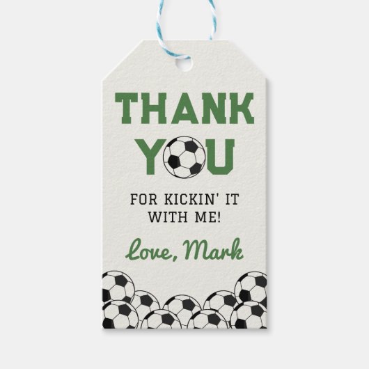 Voetbal verjaardag dank u cadeaulabel (Voorkant)