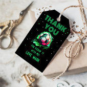 Voetbal verjaardag dank u cadeaulabel