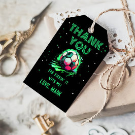 Voetbal verjaardag dank u cadeaulabel