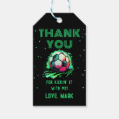 Voetbal verjaardag dank u cadeaulabel (Voorkant)