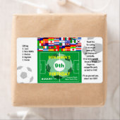 Voetbal Verjaardag Dank u Gift Label (Insitu)