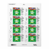 Voetbal Verjaardag Dank u Gift Label (Full Sheet)