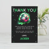 Voetbal Verjaardag Dank u kaart (Staand voorkant)