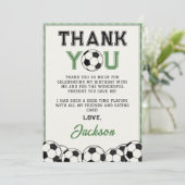 Voetbal Verjaardag Dank u kaart (Staand voorkant)