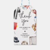 Voetbal verjaardag favoriet tags cadeaulabel (Voorkant)