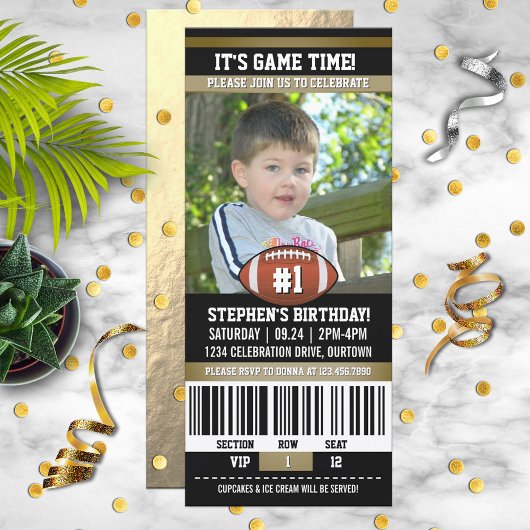 Voetbal Verjaardag Foto Sjabloon Kaart