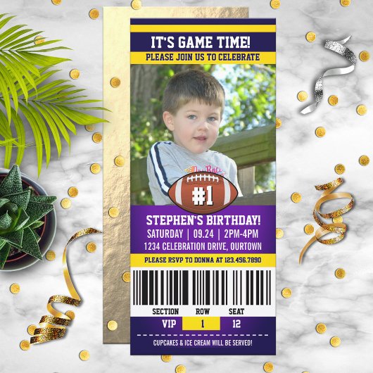 Voetbal Verjaardag Foto Sjabloon Kaart