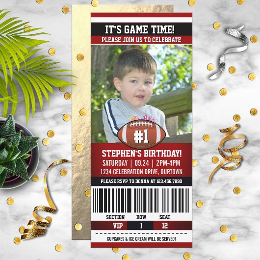 Voetbal Verjaardag Foto Sjabloon Kaart