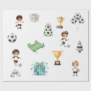 Voetbal Verjaardag Inpakpapier Jongen