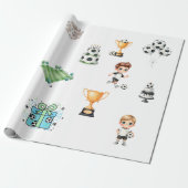Voetbal Verjaardag Inpakpapier Jongen | (Uitgerold)